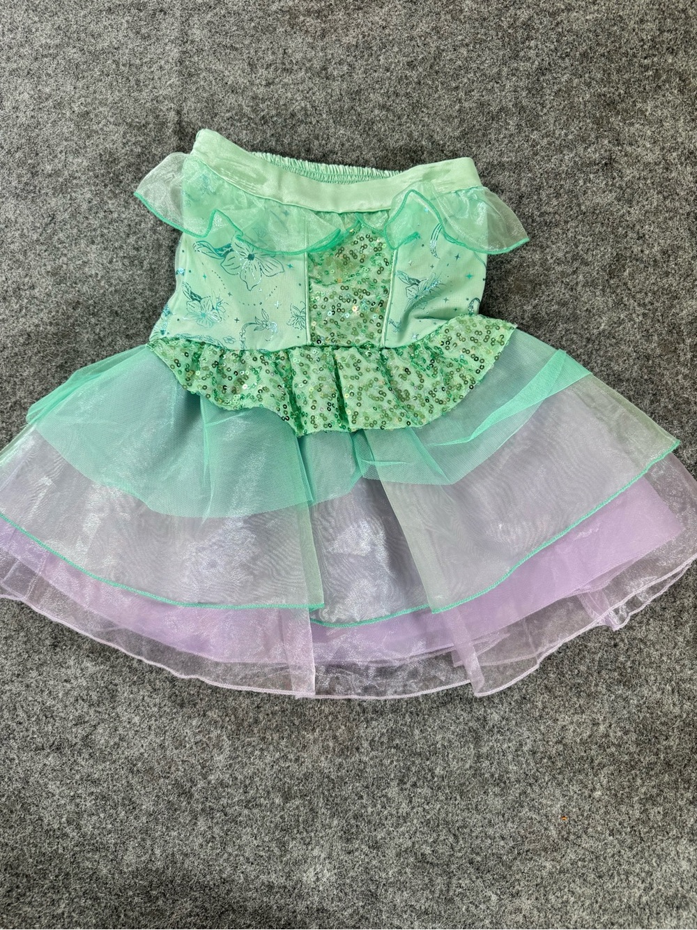 Disney Little Mermaid Ariel Tail Fin Skirt Sz 3 Girls Youth Sequin Halloween